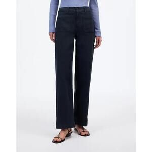 Madewell Emmett Wide Leg Patch Pocket Trouser Pants Navy Blue 29